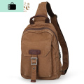 新款单肩包男士大容量帆布胸包休闲潮包斜挎包韩版小背包男NEWLAKE 复古卡其