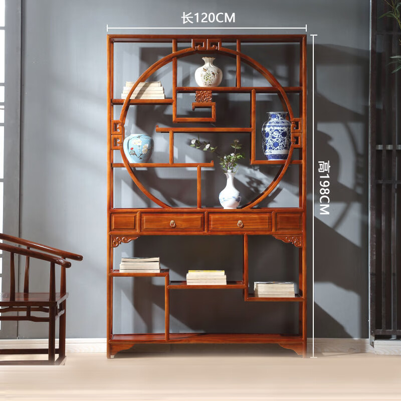 戴劲博古架多宝阁茶叶架子新中式客厅办公室隔断置物架 多宝阁博古架高清大图