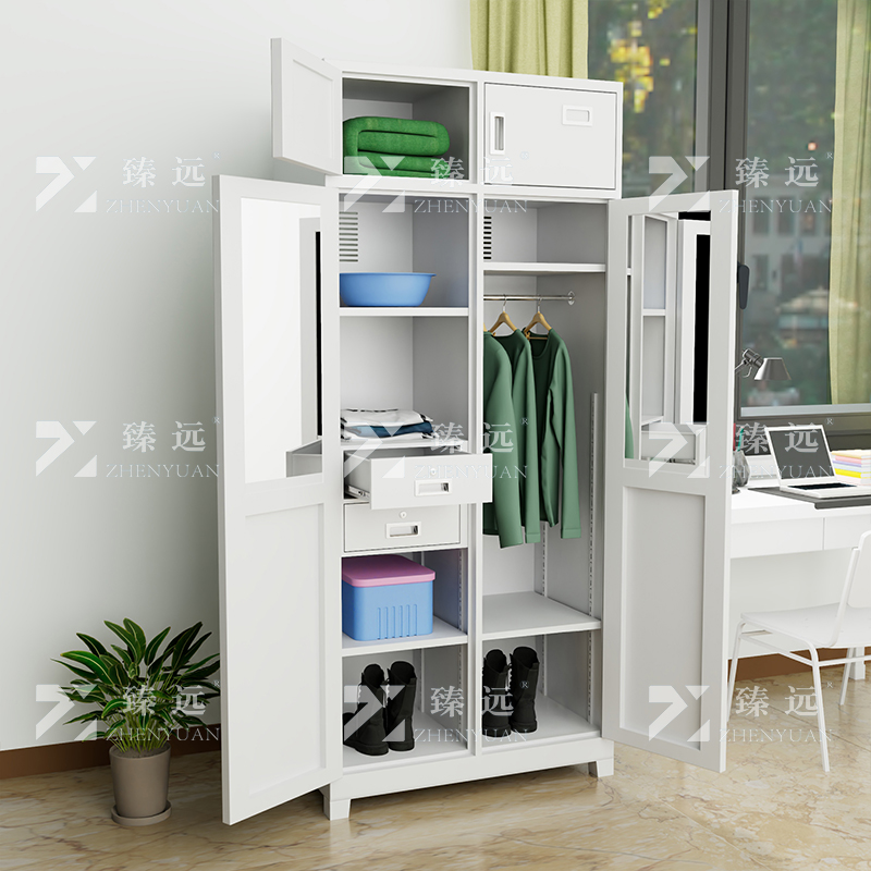 臻远 内务柜干部双人铁皮柜宿舍双门士官更衣储物柜高清大图