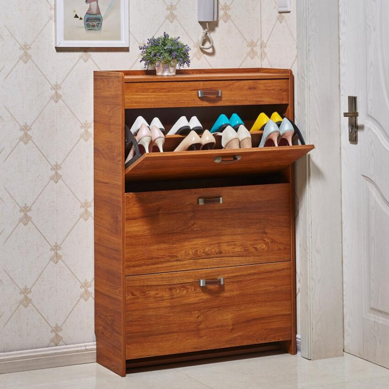 翻斗超薄鞋柜简约现代实木色家用进鞋柜大容防潮关厅阳台鞋橱定制白色