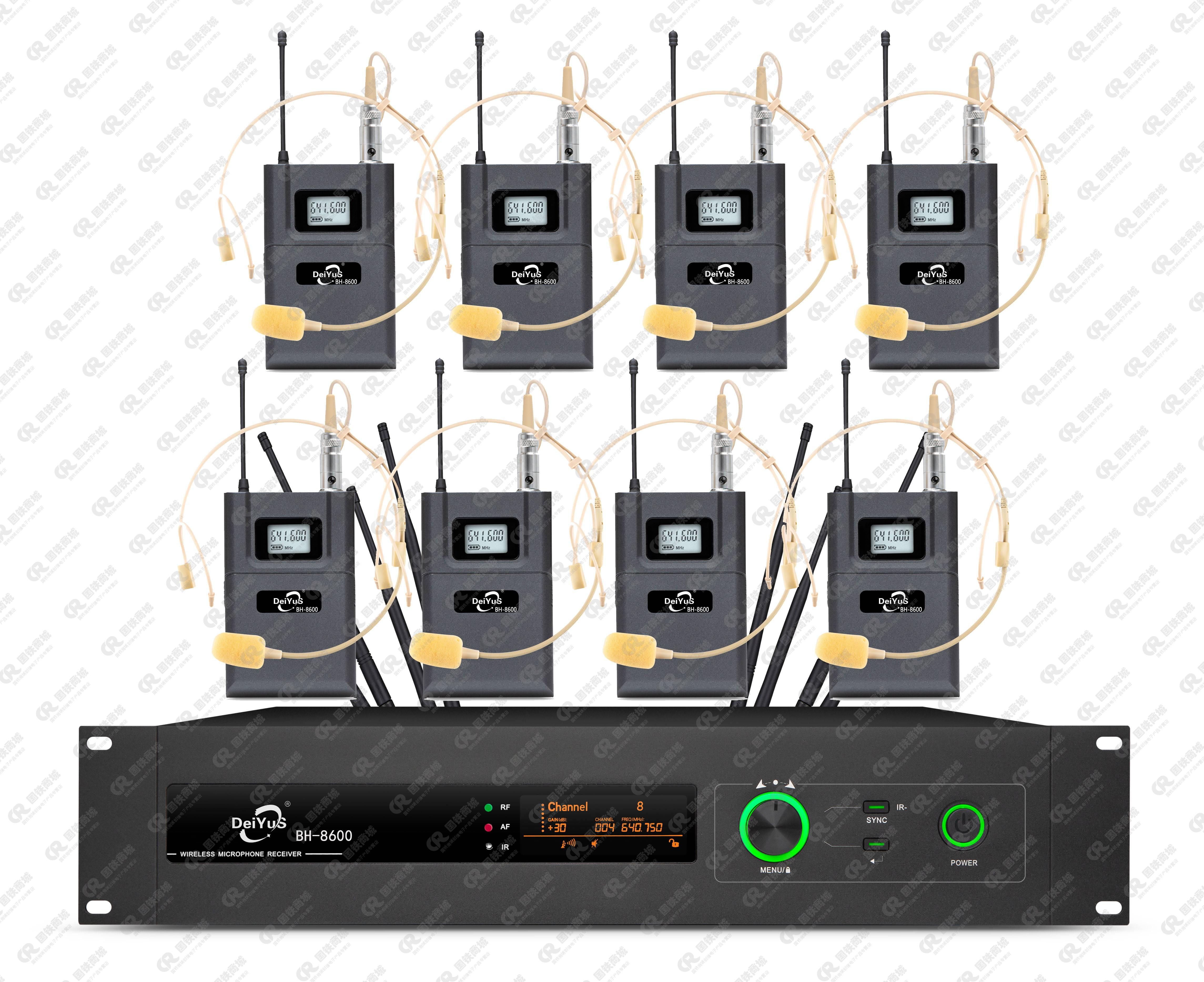 DeiYuS/无线话筒麦克风会议一拖八真分集手持(一台主机8个手持)/BH-8600/套高清大图