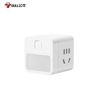 公牛(bull)GNV-UD2102白色无线两插位魔方插座带usb转换器多孔无线插排板多插位多功能插头分插器