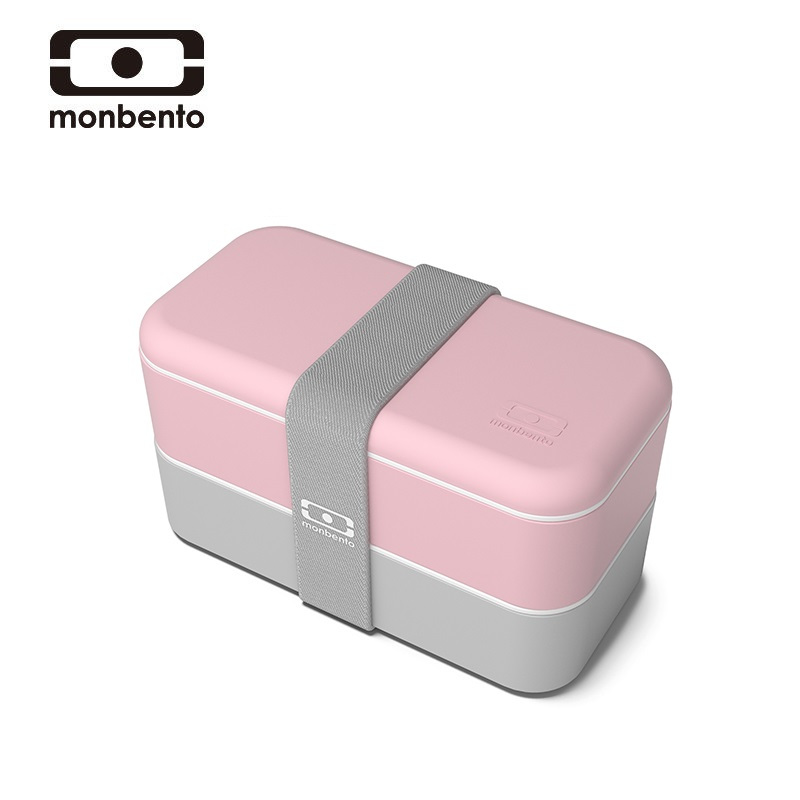 法国monbento饭盒分隔型男女式日式便当盒微波炉加热保温上班族学生族减脂餐盒 双层便当盒 - 静谧牛仔 - Q柔触