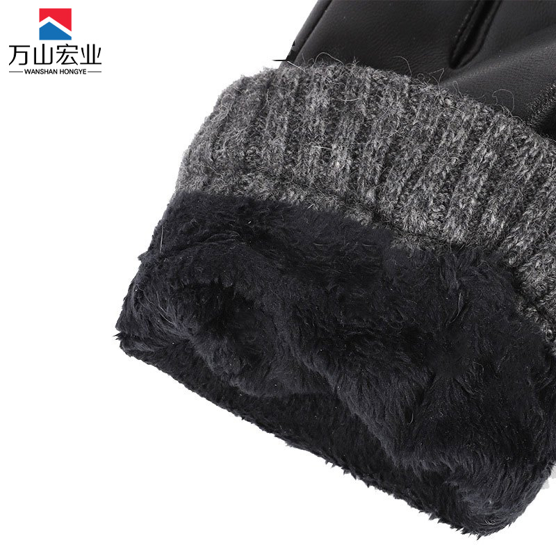 万山宏业 触屏加绒羊皮手套WD15T/副高清大图