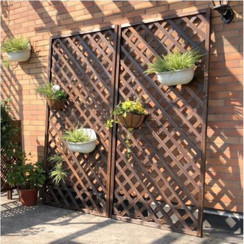 丰甲防腐木栅栏篱笆围栏护栏网格屏风隔断爬藤花架 60*120cm