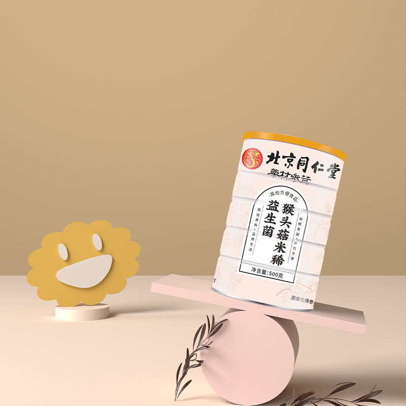 拍1发3 北京同仁堂 代餐粉500g/罐 益生菌猴头菇米稀肠胃早餐代餐粥山药小米茯苓核桃官方正品旗舰店高清大图
