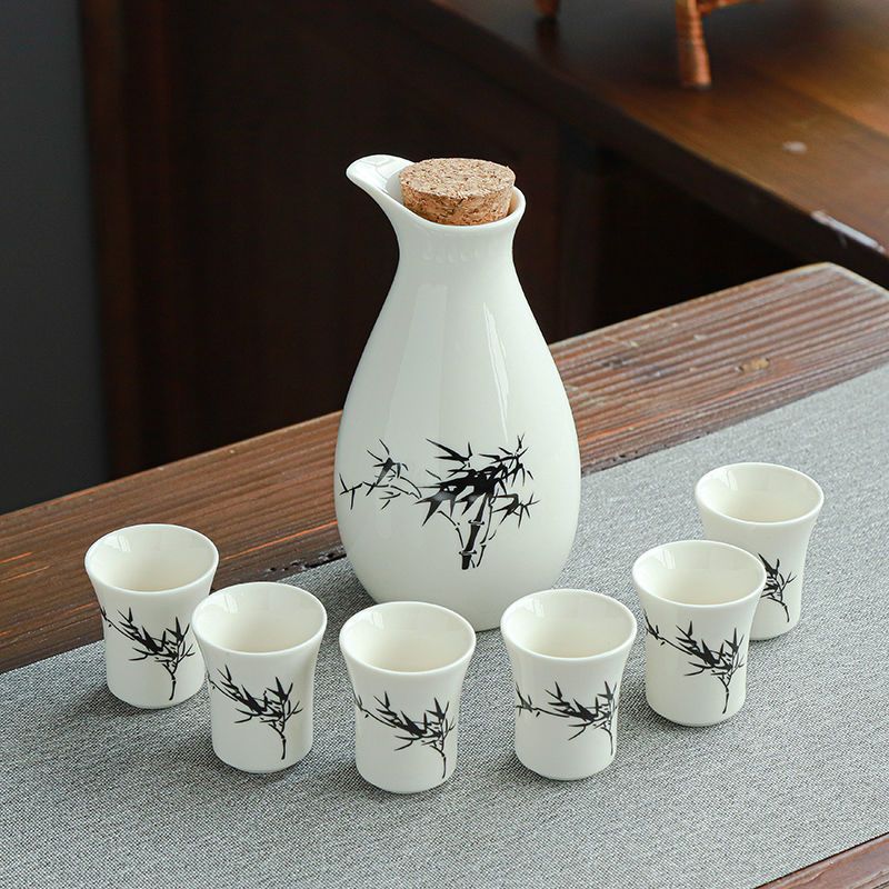 苏宁放心购陶瓷酒杯套装家用白酒杯小酒壶仿古分酒器醒酒具烈酒清酒蛊