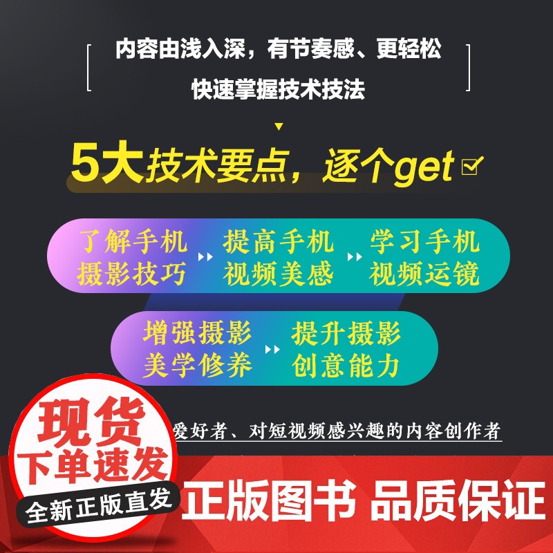 手机摄影与短视频拍摄零基础一本通 手机短视频教程书拍摄技法手机拍照技巧短视频图文基础自学手机摄影vlog拍摄高清大图