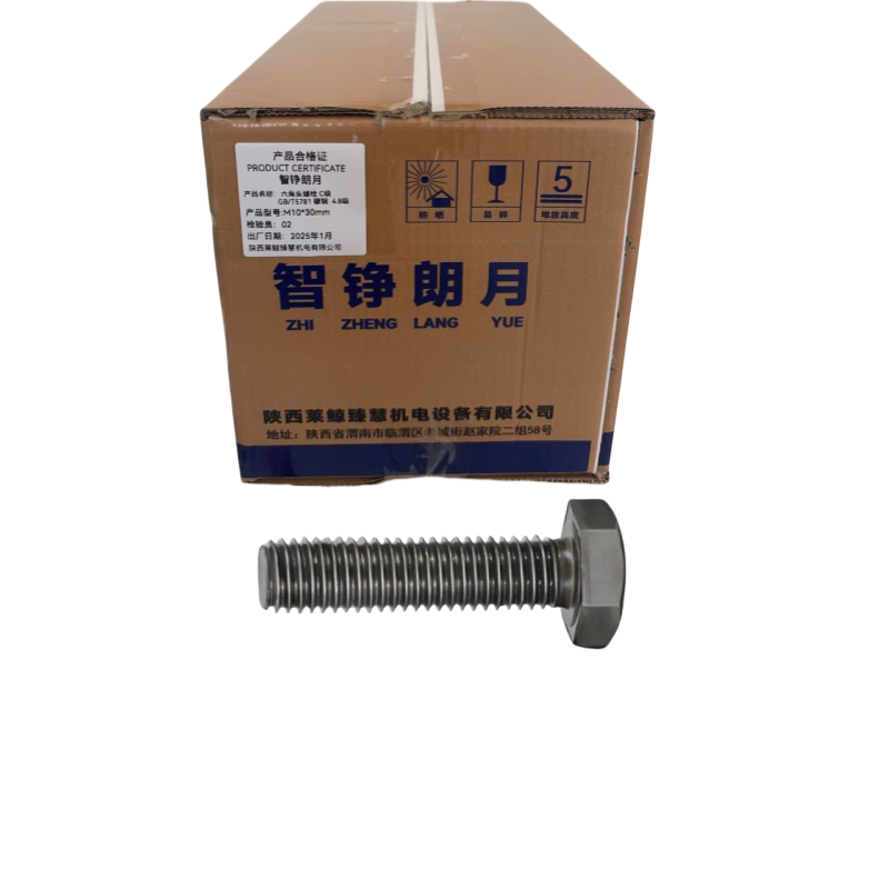 智铮朗月 六角头螺栓 C级 GB/T5781 碳钢4.8级 M10*30mm 个高清大图