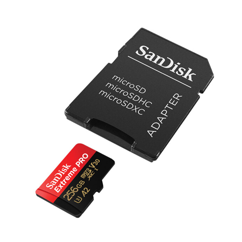 闪迪 读170MB/s写90MB/s V30 U3运动相机无人机手机4K高清视频存储卡 红黑色 高速TF卡 256G
