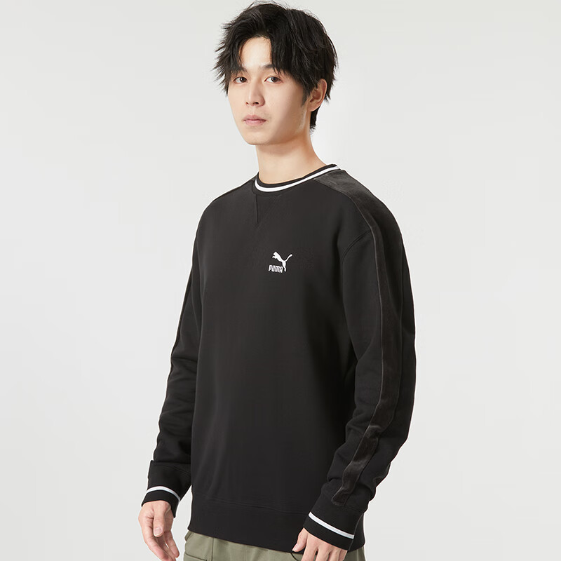 PUMA彪马卫衣男装23秋季新款户外运动服健身训练舒适休闲套头衫上衣623379-01XS_83350