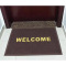 漂牌英文咖色加厚60*90cm耐磨进门防滑垫脚垫PVC丝圈地垫出口门垫