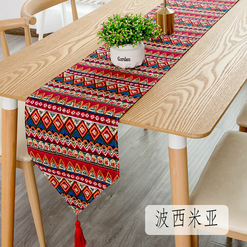 餐桌桌旗北欧现代简约家用欧式茶几桌旗轻奢民宿床旗电视 波西米亚 30*140cm(适合80-100cm左右桌子茶几柜子)