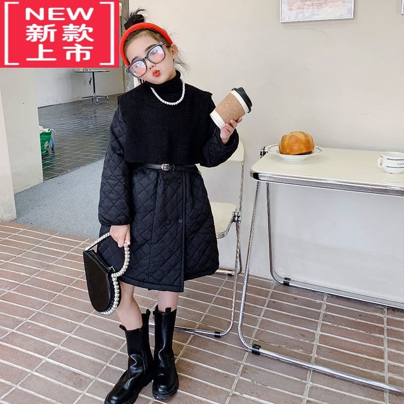 可莉允女童棉服冬装2022新款女大童时髦秋冬装儿童洋气网红披肩棉衣外套图片