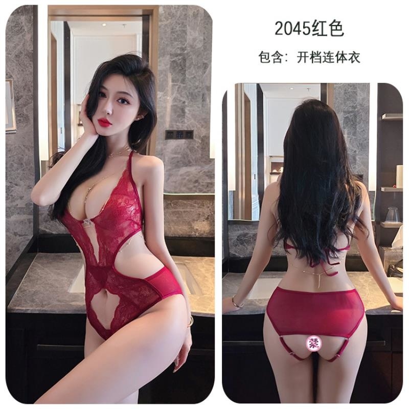 长夜漫漫情趣内衣性感开档透视露背系带蕾丝连体衣纯欲外贸女2045高清大图