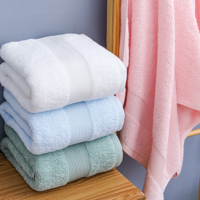 金菁浴巾a类纯棉560g加大加厚洗澡大毛巾素色长绒棉简约酒店家用1条装