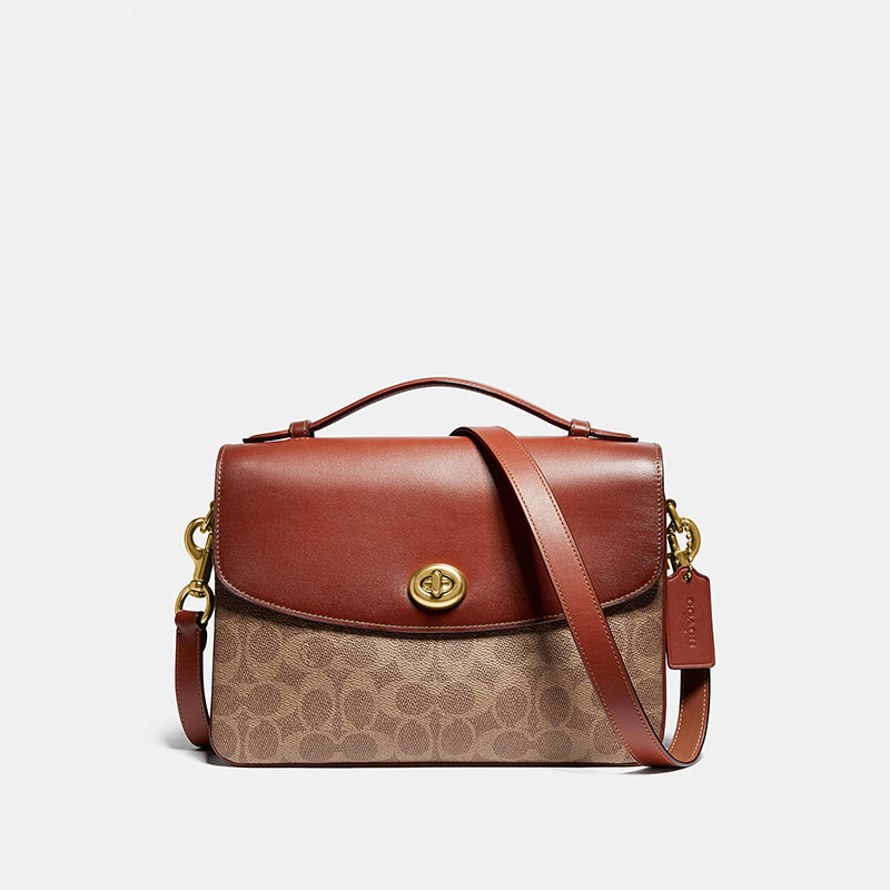 coach蔻驰女包专柜款cassie锁扣单肩斜挎女士邮差包女