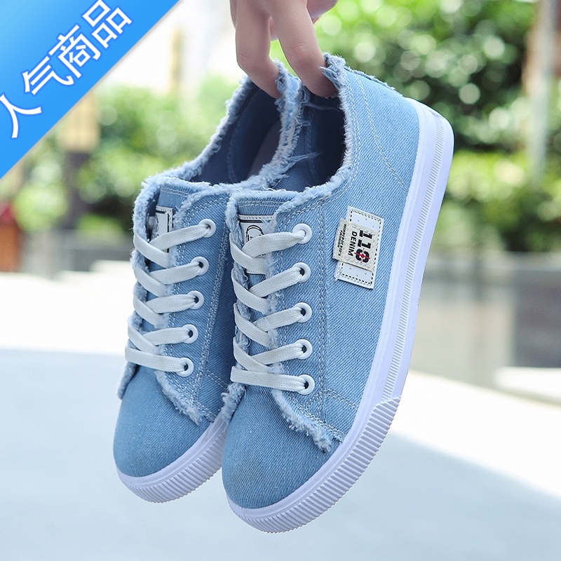 SUNTEK老北京布鞋帆布鞋女士新款夏季透气懒人平底小白鞋休闲百搭学生鞋 F1帆布鞋兰色 40