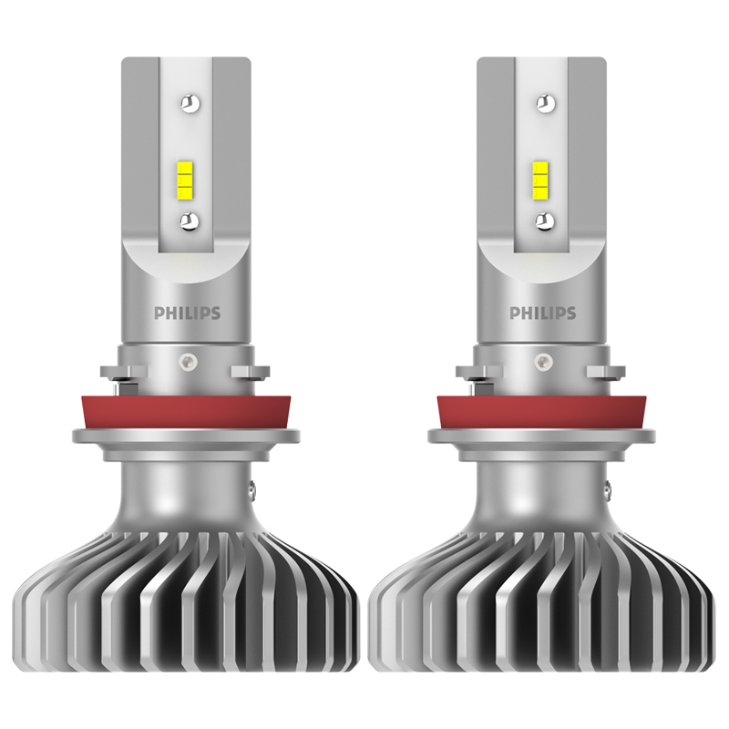飞利浦(PHILIPS)极昼光LED H11汽车灯泡大灯近光灯远光灯2支装 增亮200%酷炫白光6000K精准光型快速安