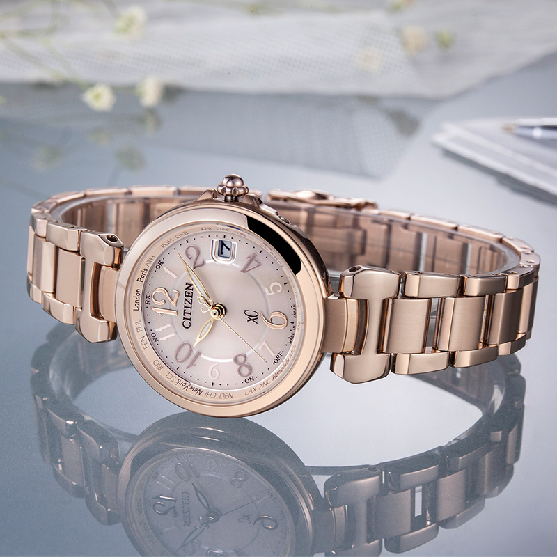 西铁城citizen手表女日本光动能多局电波万年历多功能商务时尚防水女
