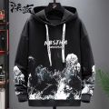 卫衣男春秋季潮流韩版宽松休闲运动学生外套男款上衣服ins连帽衫 4XL（170-185斤） 黑色山水卫衣（高质量）
