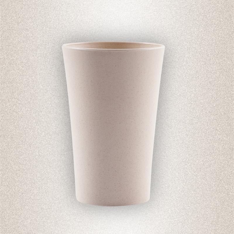 创意小麦漱口杯家庭情侣牙刷杯简约塑料牙缸套装大小杯-本色大号