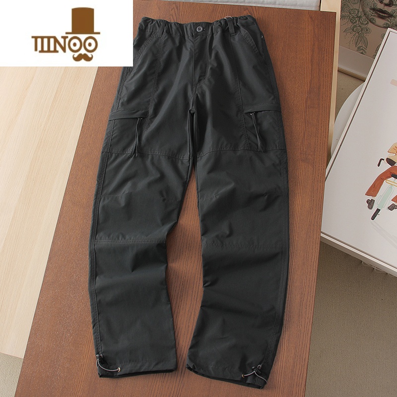YANXU2023春款大码科技户外防风防水！男士工装多口袋直筒休闲长裤潮流高清大图