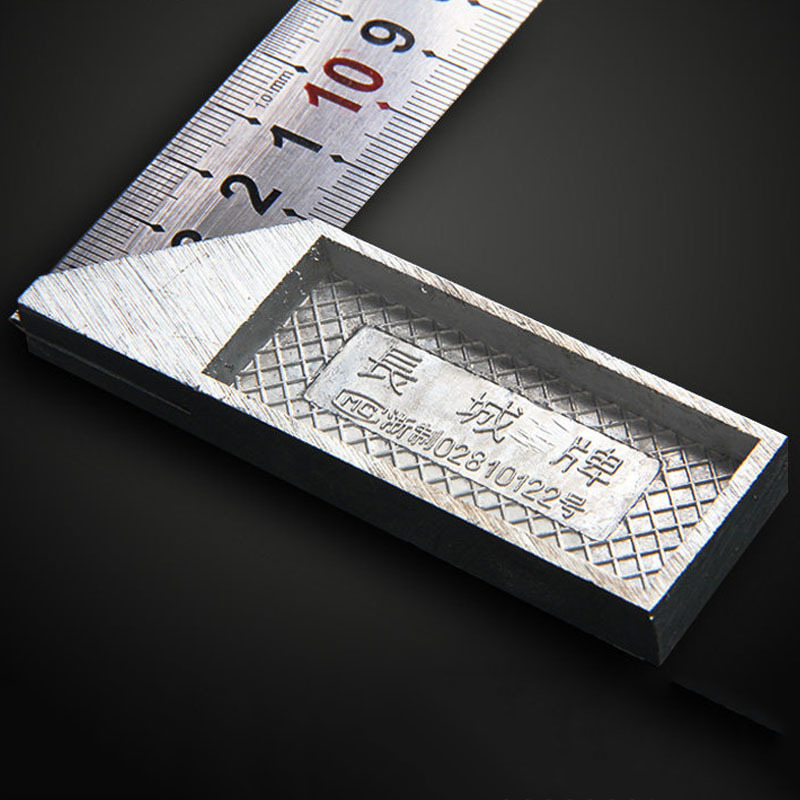 长城精工 1A系列锌合金不锈钢角尺 刻度尺L型木工尺 150mm 130115 2把