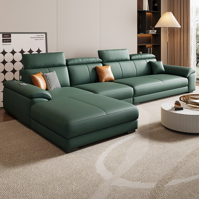 欧梵森意式轻奢极简真皮沙发客厅大小户型简约现代头层生态皮艺贵妃