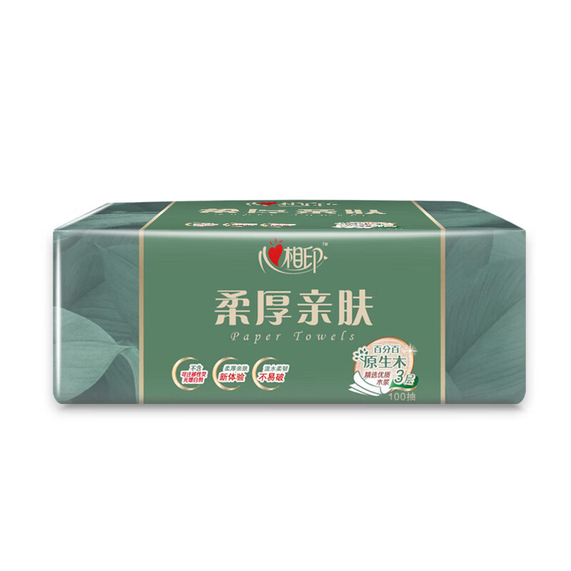 心相印 DT100抽纸 柔厚亲肤三层 100抽3包*1提高清大图