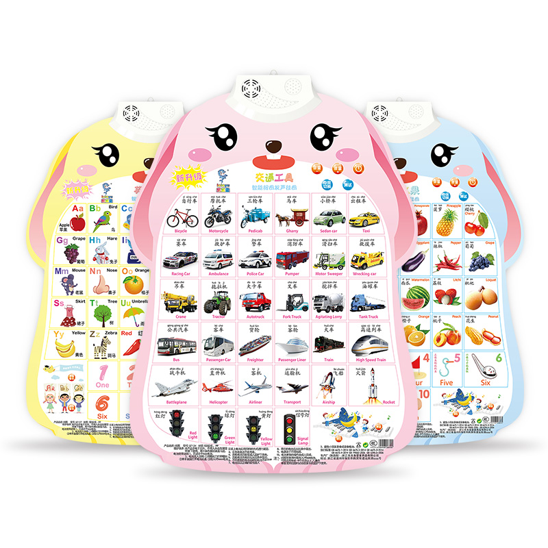 乐乐鱼宝宝有声早教挂图颜色形状幼儿童发声识字学习神器益智玩具墙贴高清大图