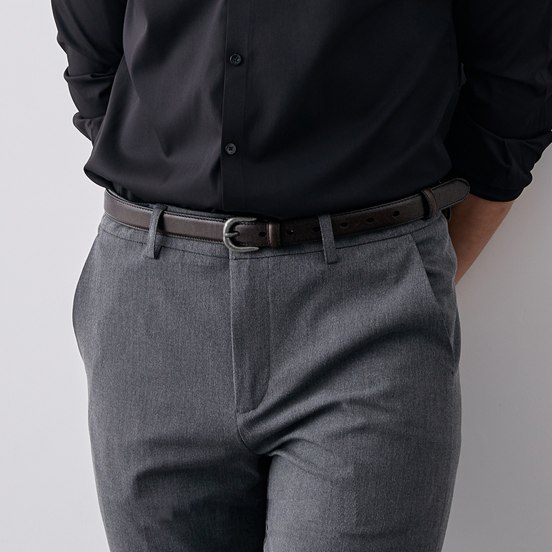 啄木鸟男士皮带窄韩版青年休闲牛皮针扣腰带小皮带真皮裤带潮皮针高清大图