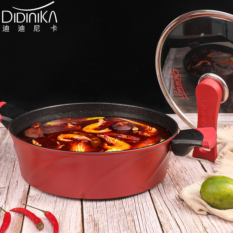 迪迪尼卡(Didinika)2019新款28cm浅汤锅家用麦饭石不粘锅多功能双耳煮锅