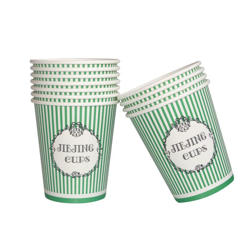 一次性纸杯环保加厚茶水杯多色家用商用广告办公室喝水杯整箱|粉花杯 160只图片