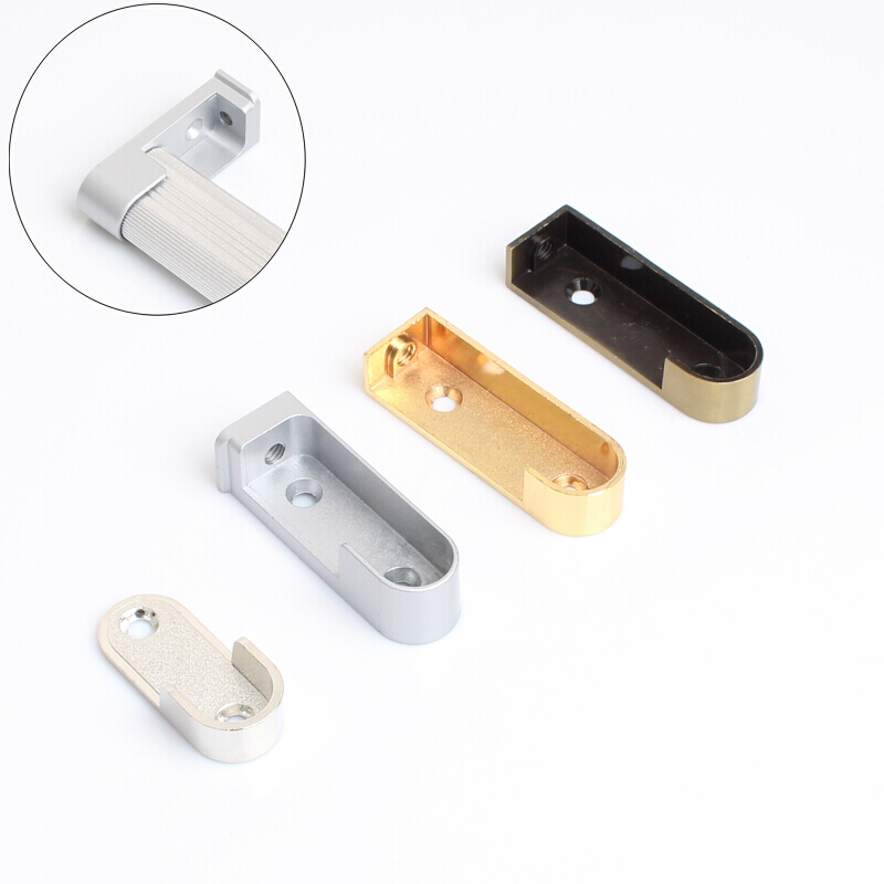 汐岩衣柜挂衣杆五金配件法兰座不锈钢管座衣通托挂钩底座架圆管侧装顶 不锈钢高座全通19高清大图