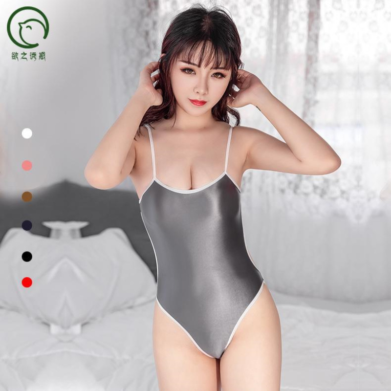 情趣内衣欲之诱惑高弹油亮角色扮演死库水紧身连体泳衣情趣内衣女 黑色 均码