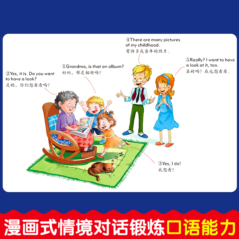[正版]精装2册儿童英语单词大书少儿英语启蒙幼儿英语入门零基础儿童情景对话英语1000句口语启蒙幼儿英语漫画书英文绘本高清大图