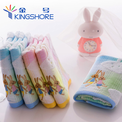 金号(KING SHORE) 纯棉纱毛巾 彩虹纱布无捻纱柔软面巾G1759WH一条装74*34CM