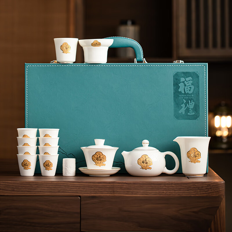 苏氏陶瓷/SUSHI CERAMICS J1116 羊脂玉瓷福礼茶具套装 (单位:套)