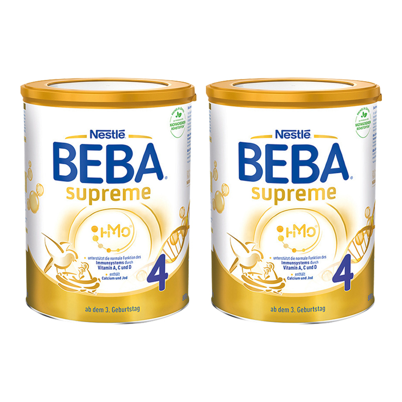德国雀巢(Nestle)BEBA贝巴至尊版SUPREME五种HMO高端进口婴幼儿四段奶粉800g/罐装 适合3-6岁