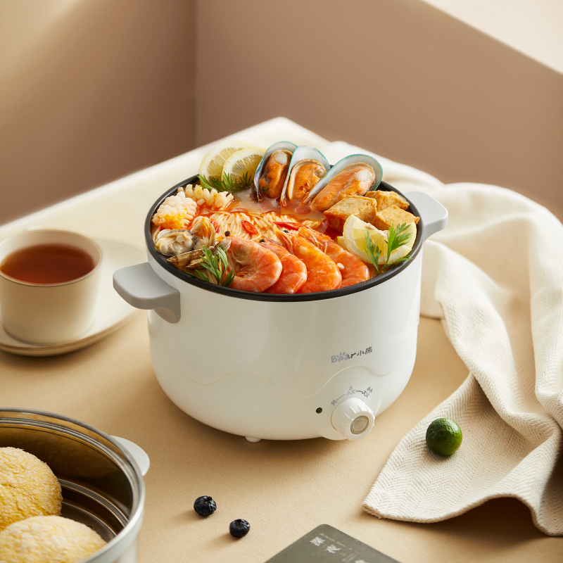 小熊bear电热锅电煮锅小电锅电蒸锅宿舍小锅学生寝室泡面小火锅多功能
