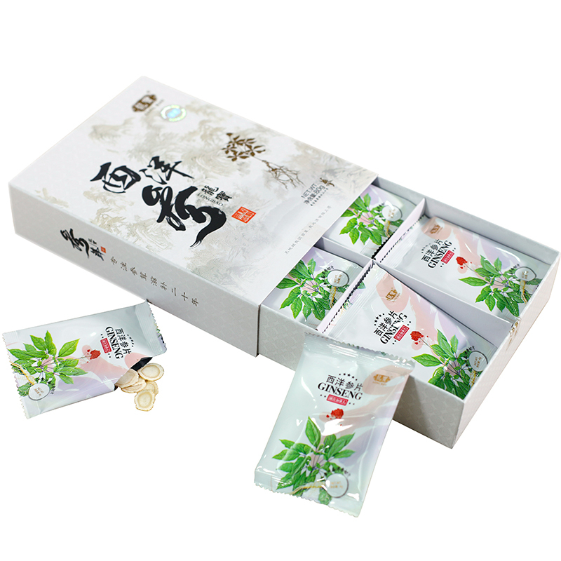 龙宝参茸 加拿大进口西洋参大片花旗参切片80克/盒 1.2-1.4cm进口大片西洋参