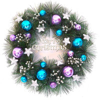 东龙浩宇 圣诞节花环门挂 直径40cm 红色金色圣诞花环装饰用品门饰装扮挂饰