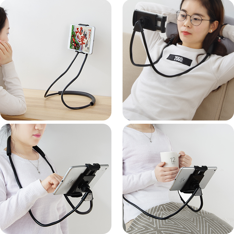 火豹桌面手机支架懒人床上挂脖手机夹子托架手机座拍摄固定支撑架60cm