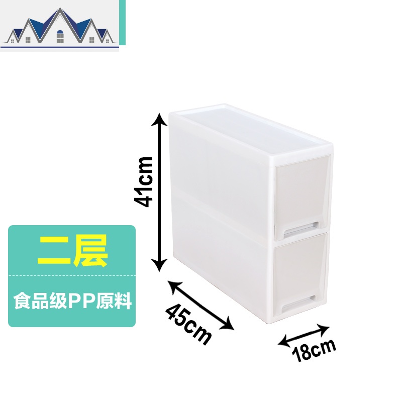 夹缝收纳柜抽屉式缝隙厨房置物架冰箱旁卫生间储物柜18cm宽 三维工匠高清大图