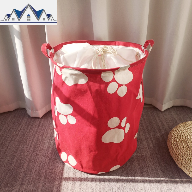 脏衣服收纳桶收纳篮布艺玩具收纳筐大号可折叠脏衣篓家居北欧 三维工匠 YT脚丫40*50束口