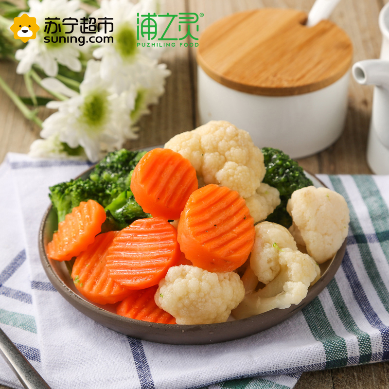 浦之灵 冷冻蔬菜 速冻混合蔬菜 加州菜 家庭实惠袋装 900g/袋 西蓝花 胡萝卜 白花菜