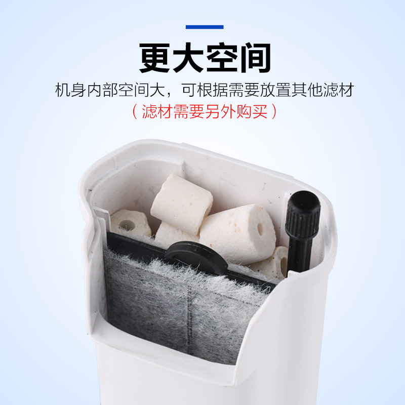 乌龟缸过滤器低水位 浅水小鱼缸瀑布式小型内置净水器高清大图