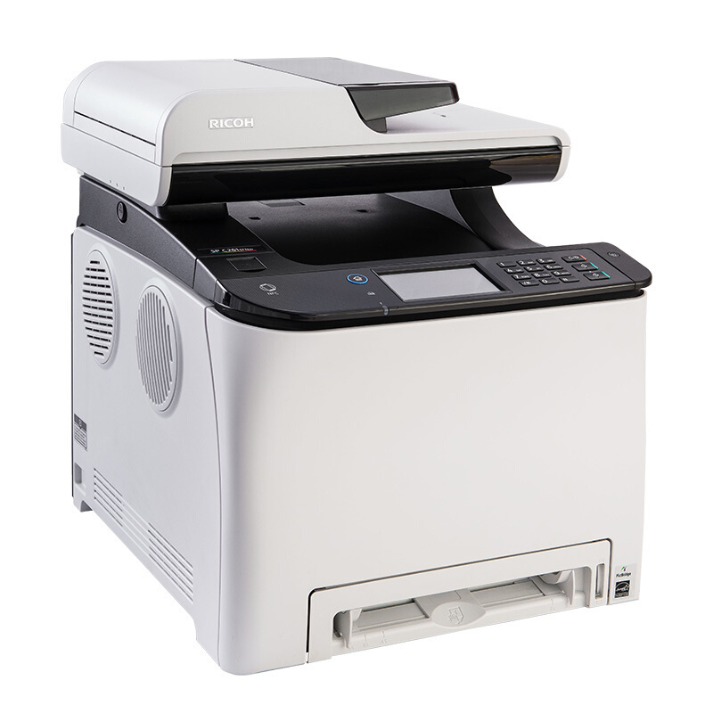 理光ricohspc261sfnwa4彩色激光一体机双面复印扫描传真四合一20页
