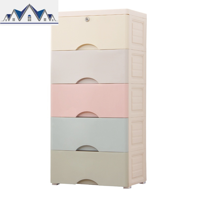 抽屉式收纳柜塑料储物柜卡通宝宝衣柜婴儿整理柜儿童组装玩具柜子三维